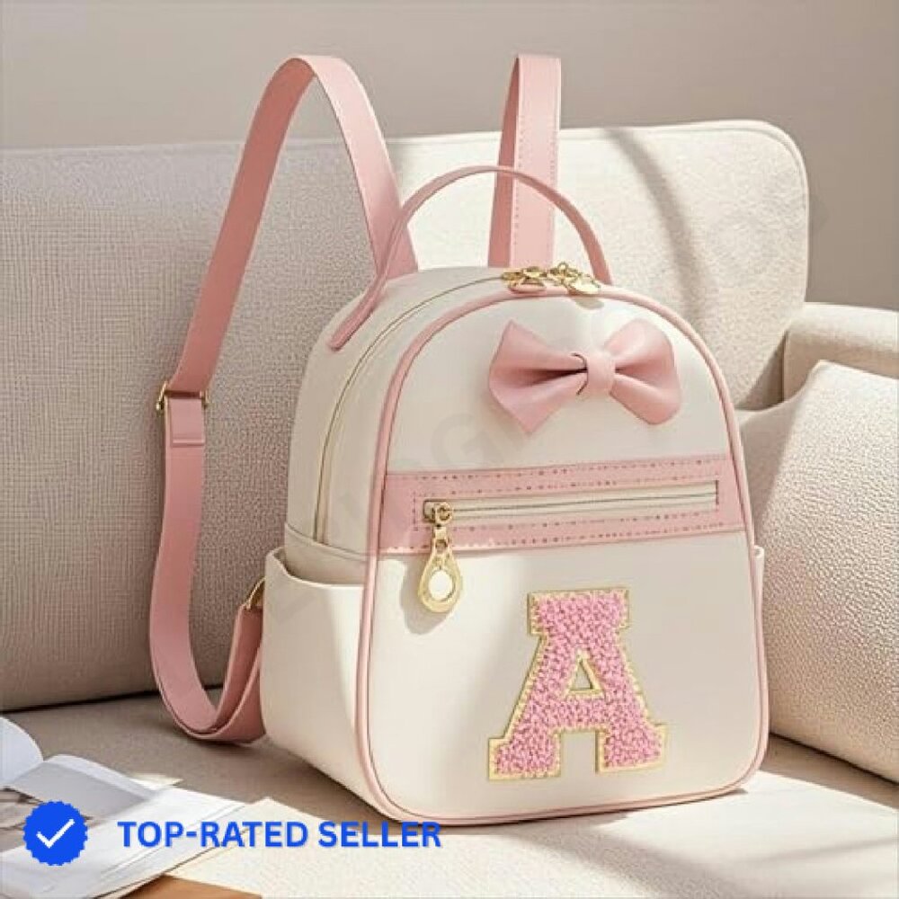 Personalized Initial Mini Backpack Vegan Leather … - image 7